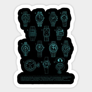 Famous Movie Watch Quiz (Classics, Blockbuster Props - Monochrome Teal) Sticker